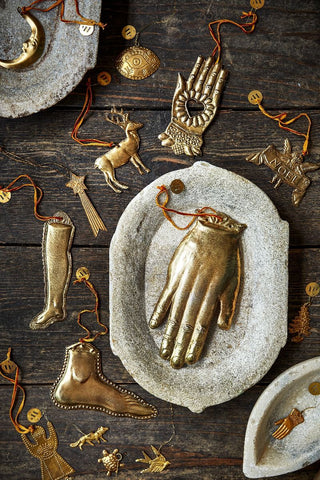 NORDIC.CHRISTMAS - Brass tiny hand ornament