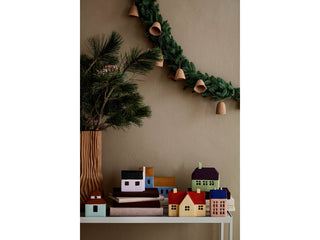 NORDIC.CHRISTMAS - Ceramic Bo candle house - golden
