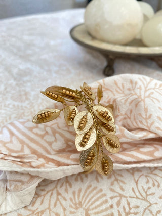 NORDIC.CHRISTMAS - Champagne beads napkin - ring