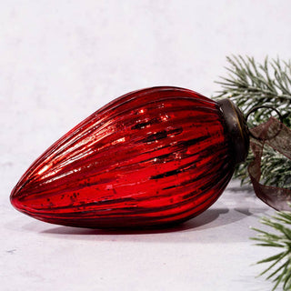 Xlarge Ribbed Glass Pinecone Christmas Ornament