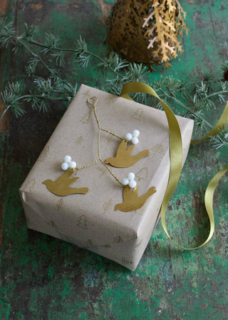 NORDIC.CHRISTMAS - Birds with white beads ornament