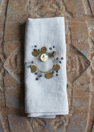 NORDIC.CHRISTMAS - Black wooden bead napkin - ring