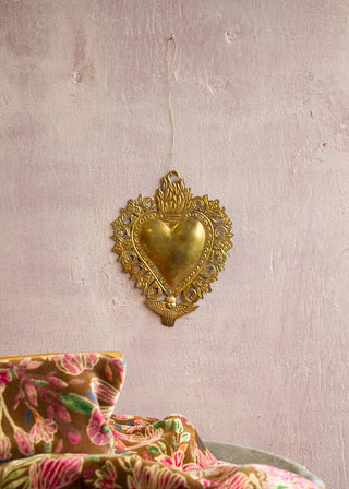 NORDIC.CHRISTMAS - Brass angel sacred heart ornament