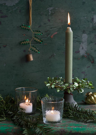 NORDIC.CHRISTMAS - Brass bell with green beads ornament