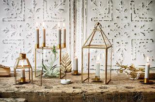 NORDIC.CHRISTMAS - Brass fern tealight holder