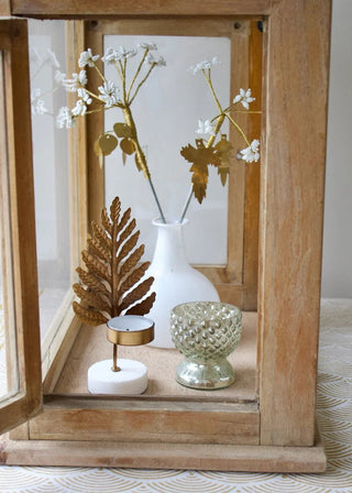 NORDIC.CHRISTMAS - Brass fern tealight holder