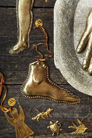 NORDIC.CHRISTMAS - Brass foot ornament
