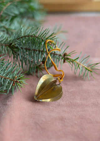 NORDIC.CHRISTMAS - Brass heart ornament
