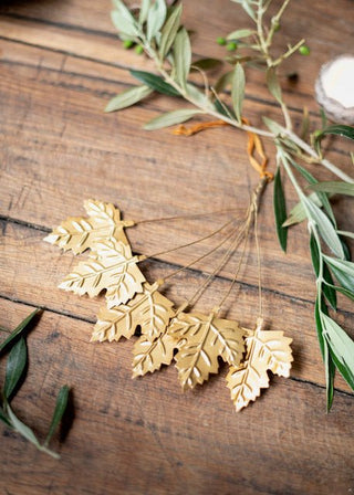 NORDIC.CHRISTMAS - Brass leaves bunch