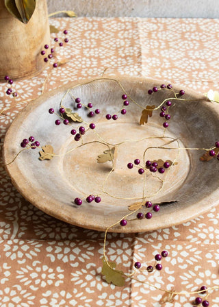NORDIC.CHRISTMAS - Brass oak & merlot berries beads garland