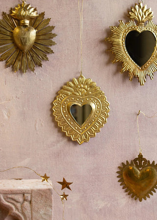 NORDIC.CHRISTMAS - Brass radian heart ornament