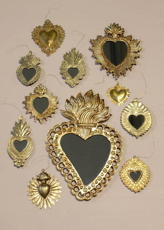 NORDIC.CHRISTMAS - Brass radian heart ornament