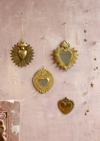 NORDIC.CHRISTMAS - Brass radian heart ornament