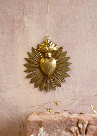 NORDIC.CHRISTMAS - Brass radian heart ornament