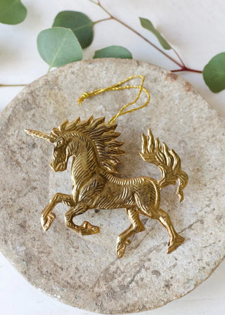 NORDIC.CHRISTMAS - Brass unicorn ornament