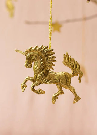 NORDIC.CHRISTMAS - Brass unicorn ornament