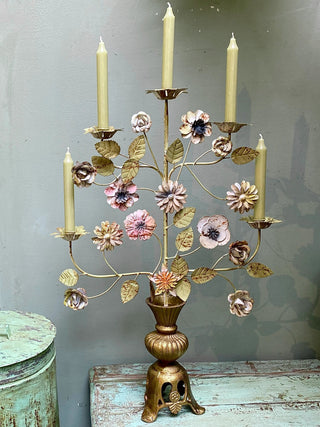 NORDIC.CHRISTMAS - Candelabra with metal flowers