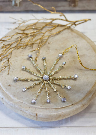 NORDIC.CHRISTMAS - Gold & beads star ornament