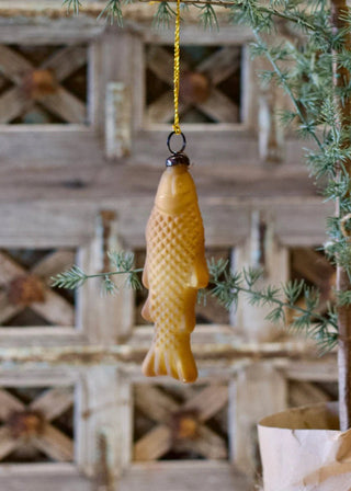 NORDIC.CHRISTMAS - Gold - coloured glass fish ornament