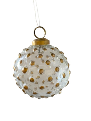 NORDIC.CHRISTMAS - Gold dots glass bauble ornament