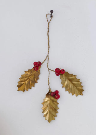 NORDIC.CHRISTMAS - Holly berry with red wooden beads