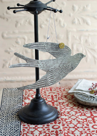NORDIC.CHRISTMAS - Large zinc swallow ornament