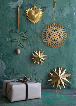 NORDIC.CHRISTMAS - Medium Northern Star brass ornament