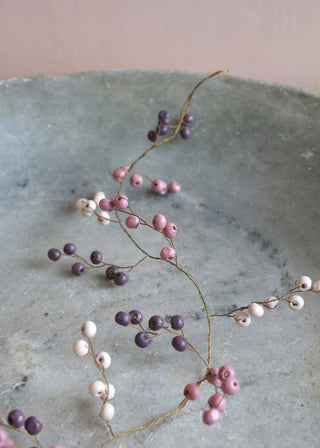 NORDIC.CHRISTMAS - Purple wooden beads garland