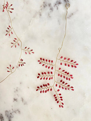 NORDIC.CHRISTMAS - Red beads Christmas garland