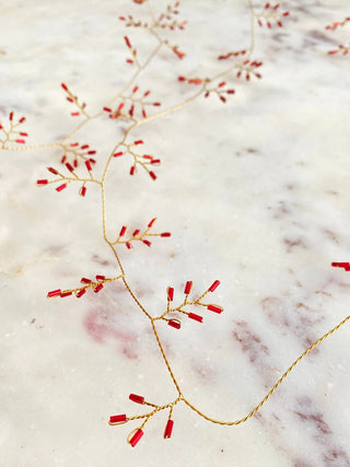 NORDIC.CHRISTMAS - Red beads Christmas garland