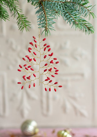 NORDIC.CHRISTMAS - Red beads tree ornament