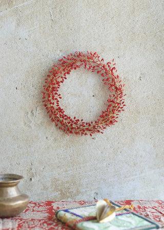 NORDIC.CHRISTMAS - Red glass beads Christmas wreath