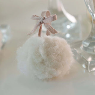 NORDIC.CHRISTMAS - Vintage handmade Italian Merino wool snowball ornaments - set of 5