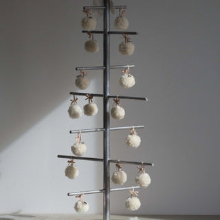 NORDIC.CHRISTMAS - Vintage handmade Italian Merino wool snowball ornaments - set of 5