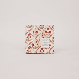 Small Block Printed Gift Bags - Winter Red