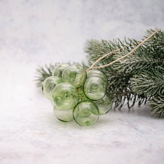 Moss Green Glass Bauble Cluster Decoration