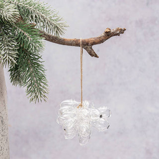 Clear Stippled Dewdrop Cluster Bauble Decoration