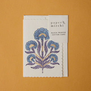 Poppy Lavender - Block Printed Greeting Card