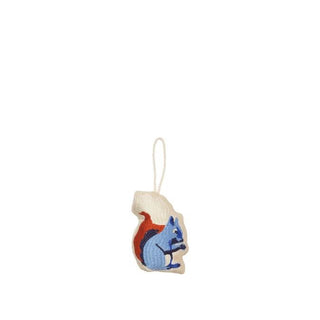NORDIC.CHRISTMAS - Embroidered coloured squirrel ornament