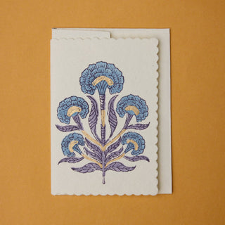 Poppy Lavender - Block Printed Greeting Card