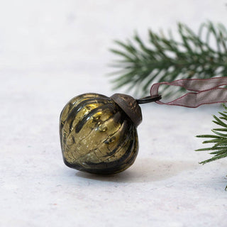 Small Olive Green Crackle Glass Lanterns - set of 6