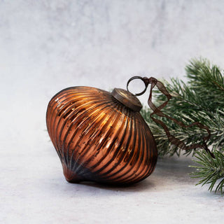 XLarge Ribbed Lantern Glass Christmas Ornament