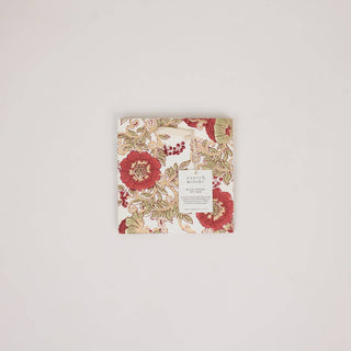 Small Block Printed Gift Bags - Winter Red