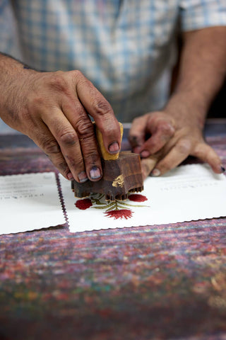 Kamal Scarlet - Block Printed Greeting Card