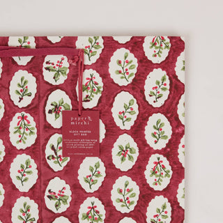 Large Block Printed Gift Bags - Christmas Pudding