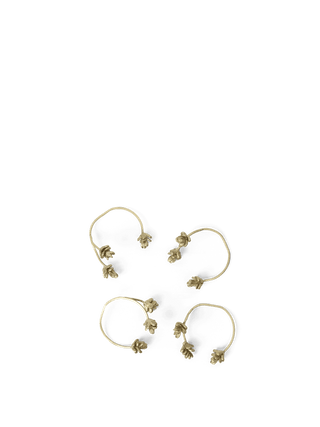 NORDIC.CHRISTMAS - ferm LIVING solid brass forest napkin rings - Set of 4