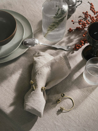 NORDIC.CHRISTMAS - ferm LIVING solid brass forest napkin rings - Set of 4