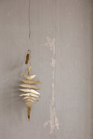 NORDIC.CHRISTMAS - Fern leaf brass ornament
