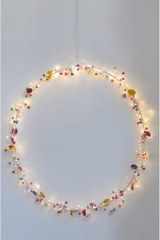 Folklore beaded lighted wreath