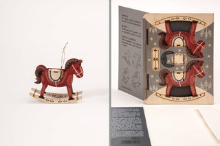 NORDIC.CHRISTMAS - Rocking horse 3D deco greeting card